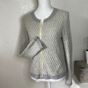 3VERY Women's 100% Cashmere Sweater Cardigan Zipper Gray Size‎ S